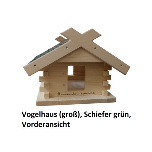 23.230-03 Vogelhaus (groß), Schiefer grün - 1